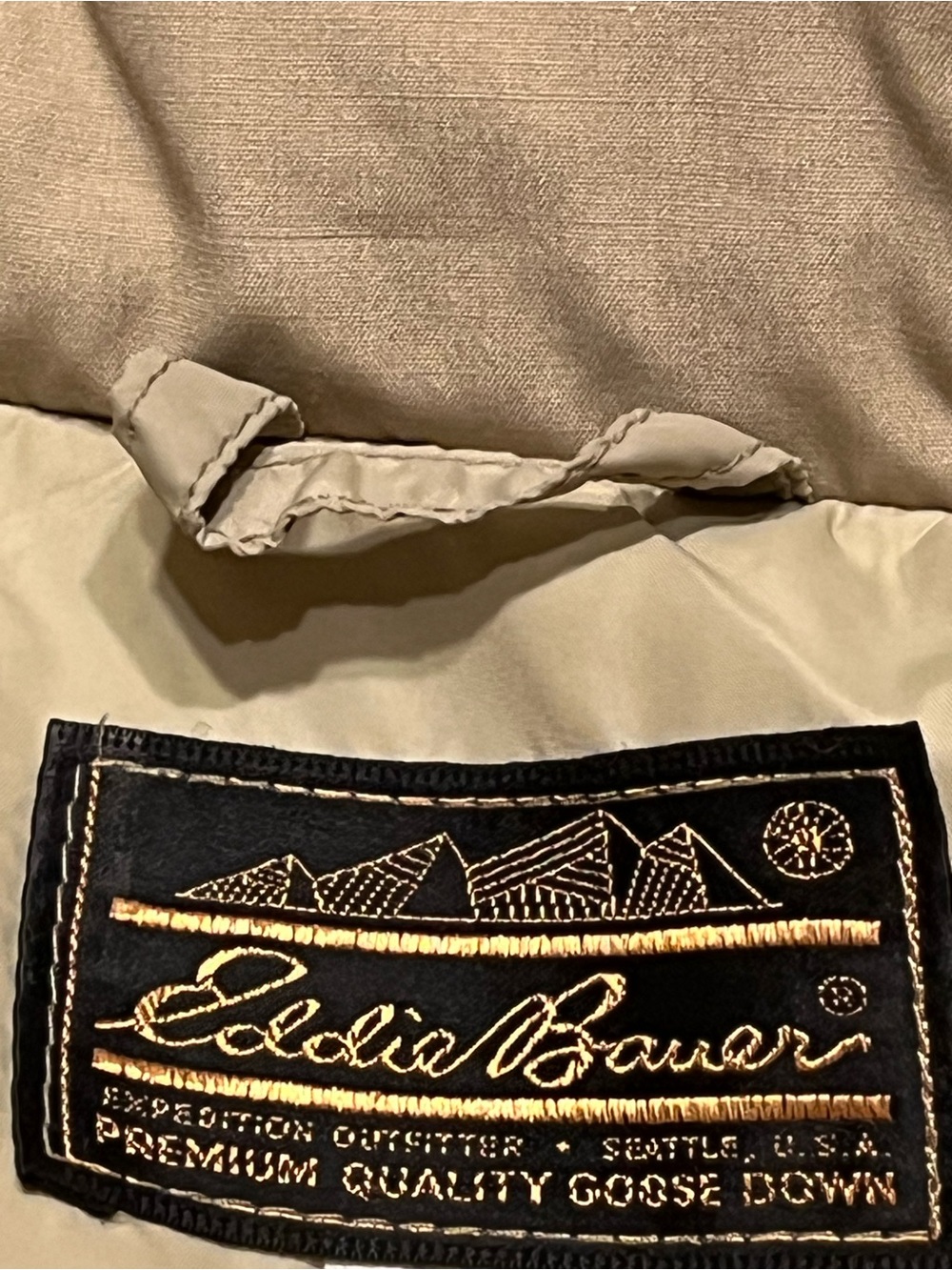EDDIE BAUER Goose Down Long Trench Puff Jacket Removable Fox Fur Trim Size M-L - Picture 13 of 14